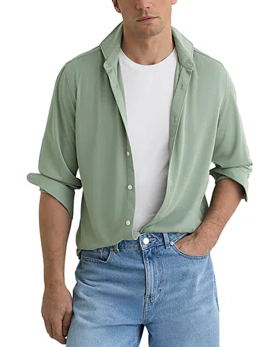 Reiss Davaro Regular Fit Stretch Cutaway Shirt In Green