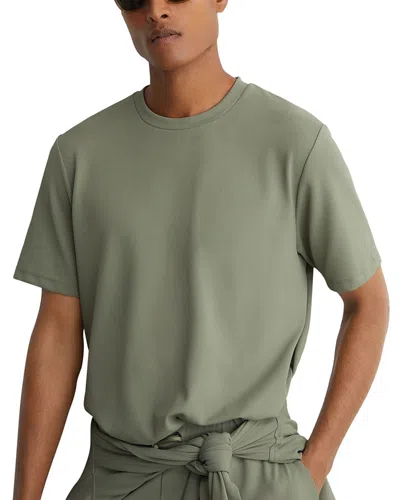 Reiss Day Stretch Twill Crewneck T-shirt In Green