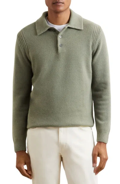 Reiss Deansgate Wool & Cashmere Polo Sweater In Green