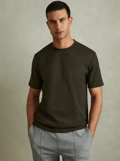 Reiss Deep Forest Interlock Jersey Crew Neck T-shirt