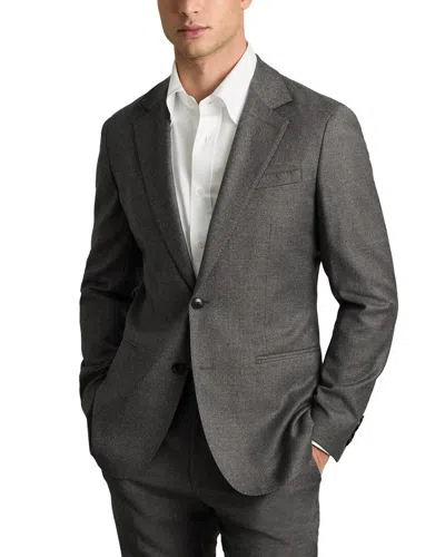 Reiss Degree Sb Notch Fla Wool-blend Formal Jacket In Gray
