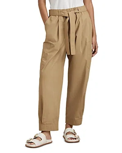 Reiss Delia - Sand Cotton Tapered Parachute Trousers, Us 8