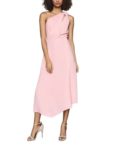 Reiss Delilah Plain Strappy Occ Midi Dress In Pink