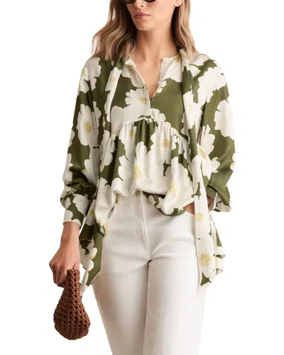 Reiss Delilah Swing Blouse In Green