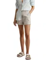 Reiss Demi Garment Dyed Linen Short In Gray