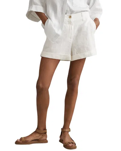 Reiss Demi Garment Dyed Linen Short In Multi