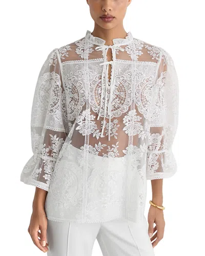Reiss Demi Lace Shirt In White