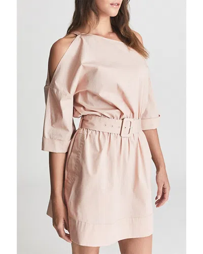 Reiss Demi One-shoulder Mini Dress In Pink