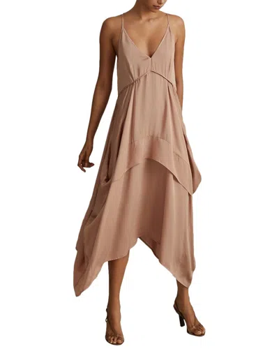 Reiss Demi V Neck Strappy Dress In Brown