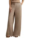 Reiss Demi Wide Leg Garment Dye Pant In Brown