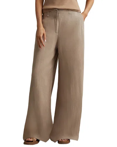 Reiss Demi Wide Leg Garment Dye Pant In Brown