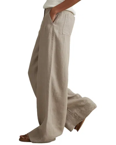 Reiss Willow Wide Leg Linen Blend Drawstring Pants In Black