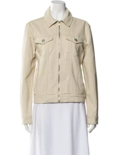 Pre-owned Reiss Denim Jacket In Neutral