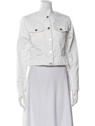 Pre-owned Reiss Denim Jacket In White