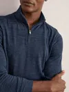 Reiss Denim Jaspe Merino Wool Half-zip Jumper In Blue