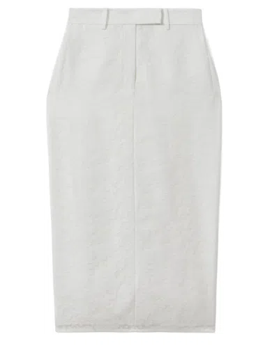 Reiss Denva Burnout Skirt In White