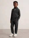 Reiss Derby Grey Melange 9-13 Yrs Merino Wool-blend Zip-through Cardigan In Gray