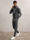 Reiss Derby Grey Melange Billings Merino Wool-blend Cuffed Joggers In Gray