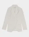 Reiss Womens Devon Double-breasted Woven Blazer White In White