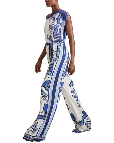 Reiss Diana Printed Resort Jumpsuit In Blue