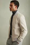 Reiss Off White Diego Suede Bomber Jacket In Off White