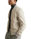 Reiss Off White Diego Suede Bomber Jacket In Off White