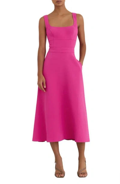 Reiss Dina Midi Dress In Pink