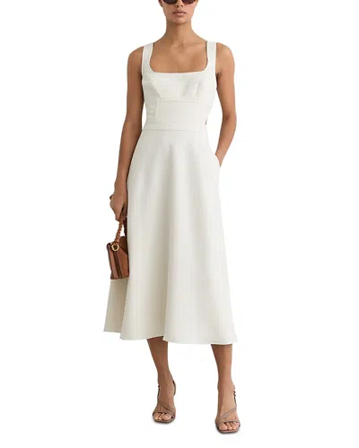 Reiss Dina Midi Dress In White