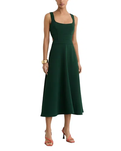 Reiss Dina Waisted Midi Dress In Green