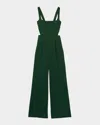 Reiss Womens Green Dion Square-neck Wide-leg Woven Jumpsuit In Dark Green