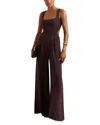 Reiss Cutout Sleeveless Wide-leg Jumpsuit In Burgundy