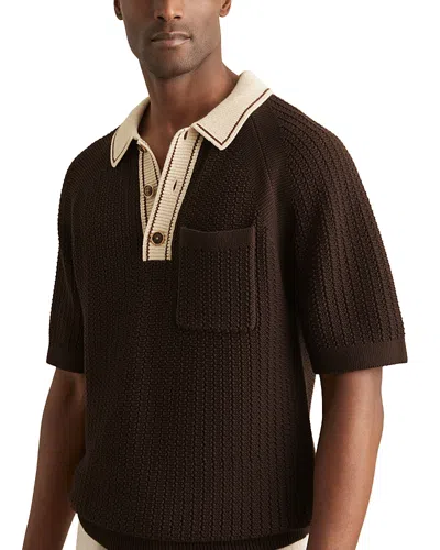 Reiss Donovan Polo Shirt In Brown