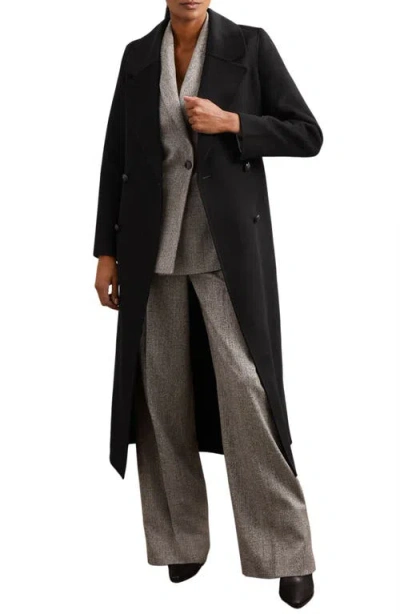 Reiss Dorian Wool Blend Coat In Black