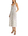Reiss Womens Black White Dottie V-neck Woven Midi Dress
