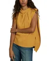 Reiss Simone Drape Neck Shell Top In Gold