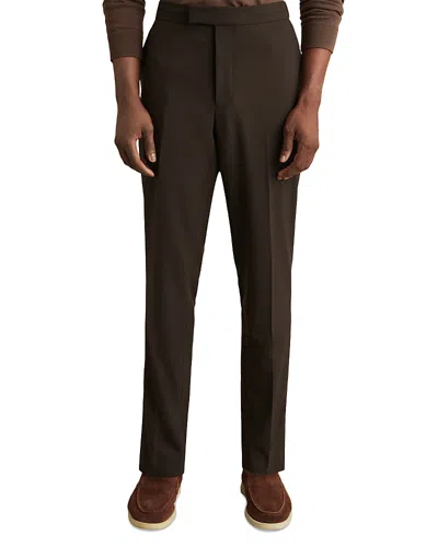 Reiss Drawcord Slim Fit Trousers In Brown