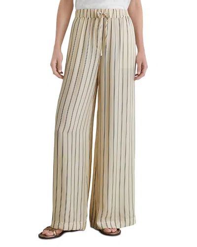 Reiss Minnie Wide Leg Stripe Pants In Neutral
