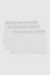 Reiss Mens White Pack Of Three Heller Stretch Organic-cotton Boxers In White