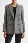 Reiss Black/white Drew Wool Dogtooth Double Breasted Blazer In Black/white