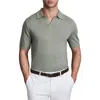 Reiss Duchie Johnny Collar Short Sleeve Wool Polo Sweater In Pistachio