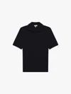 Reiss Duchie Merino Open Collar Polo Shirt In Navy Blue