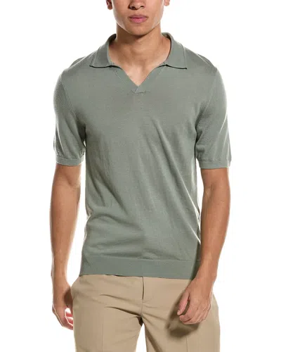 Reiss Duchie Merino Wool Open Collar Polo Shirt In Green