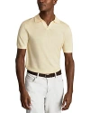 Reiss Buttermilk Yellow Merino Wool Open Collar Polo Shirt In Buttermilk