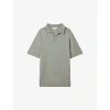 Reiss Duchie Johnny Collar Short Sleeve Wool Polo Sweater In Pistachio