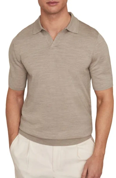 REISS REISS DUCHIE SHORT SLEEVE MERINO WOOL POLO SWEATER