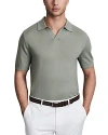 REISS DUCHIE SHORT SLEEVE OPEN COLLAR MERINO POLO SHIRT