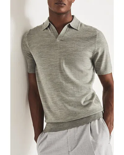 Reiss Duchie Wool Polo Shirt In Gray