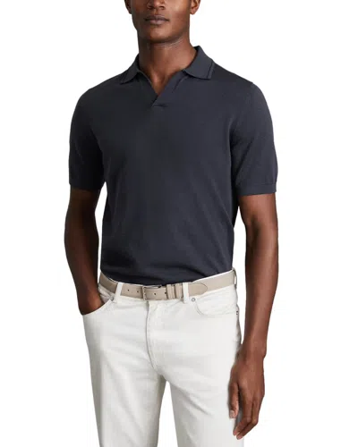 Reiss Duchies Open Collar Mer Top In Gray