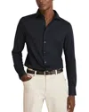 Reiss Duke Airwater Finish Cotton Jersey Shirt In Black