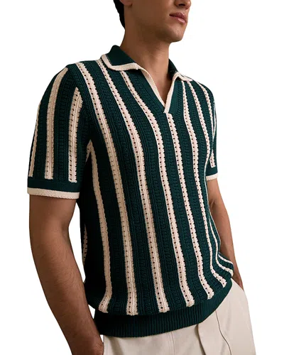 Reiss Duncan Textured Polo Shirt In Multi